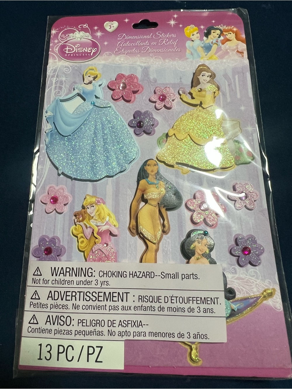 Pink Glitter Dimensional Stickers - 13pc